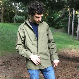 Van Heuson Olive Green Button-Down